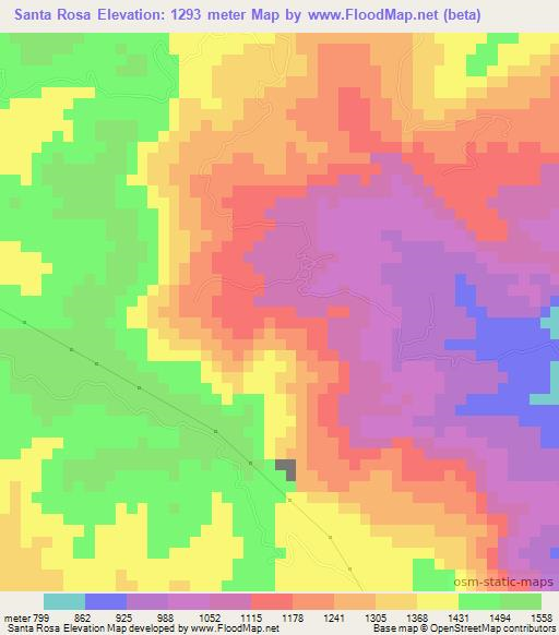 Santa Rosa,Honduras Elevation Map