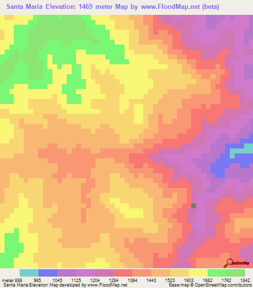 Santa Maria,Honduras Elevation Map