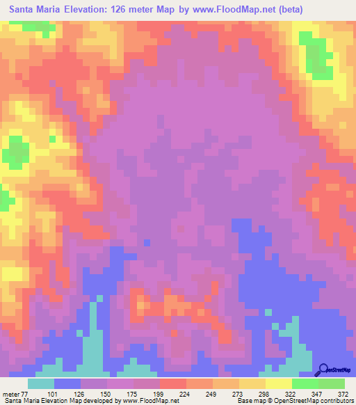 Santa Maria,Honduras Elevation Map