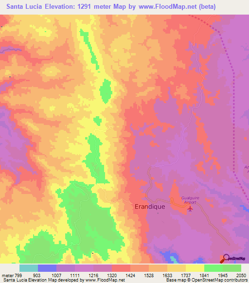 Santa Lucia,Honduras Elevation Map