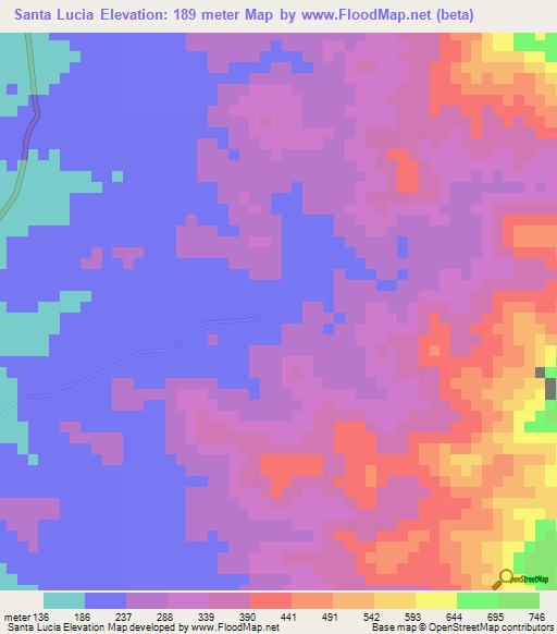 Santa Lucia,Honduras Elevation Map