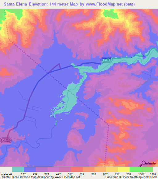 Santa Elena,Honduras Elevation Map