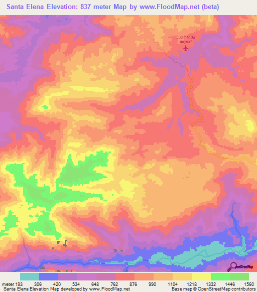 Santa Elena,Honduras Elevation Map