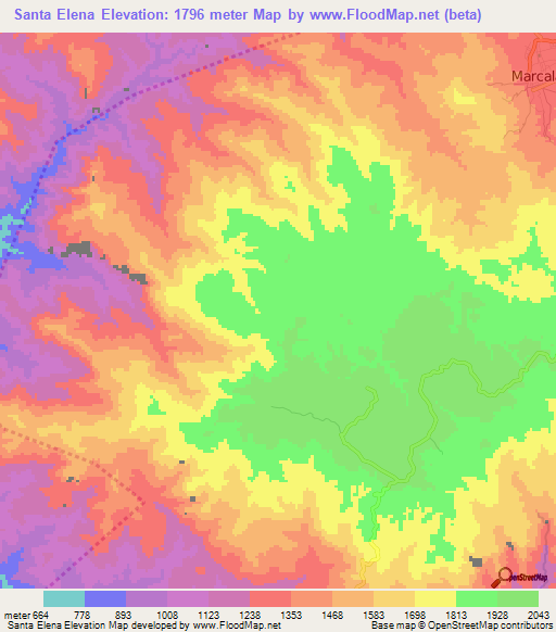 Santa Elena,Honduras Elevation Map