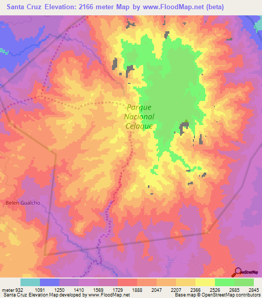 Santa Cruz,Honduras Elevation Map
