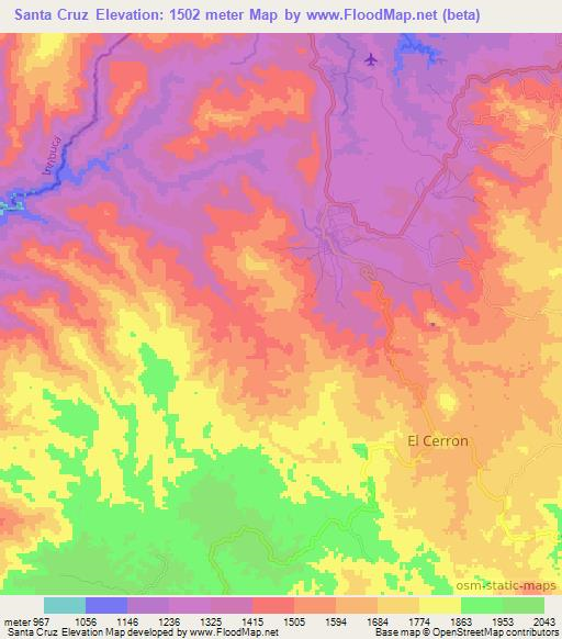 Santa Cruz,Honduras Elevation Map
