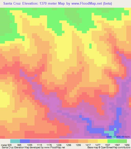 Santa Cruz,Honduras Elevation Map