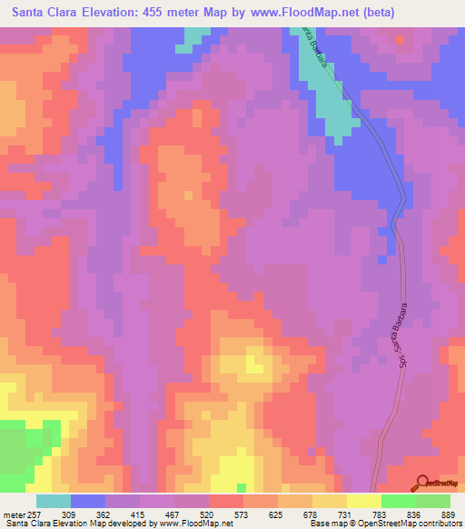 Santa Clara,Honduras Elevation Map