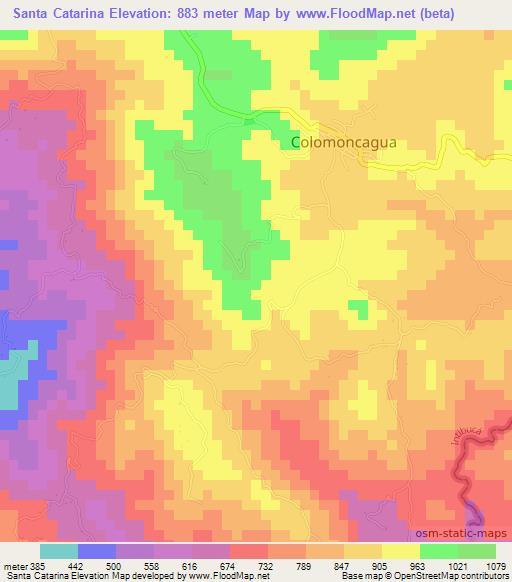 Santa Catarina,Honduras Elevation Map