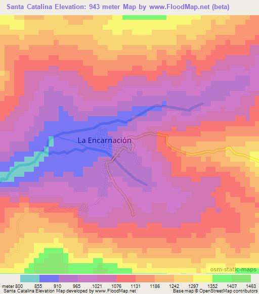 Santa Catalina,Honduras Elevation Map