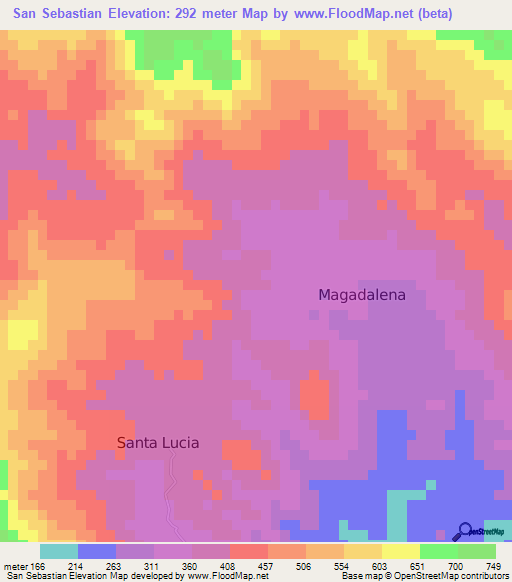 San Sebastian,Honduras Elevation Map