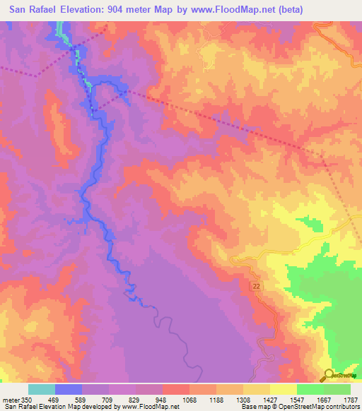 San Rafael,Honduras Elevation Map