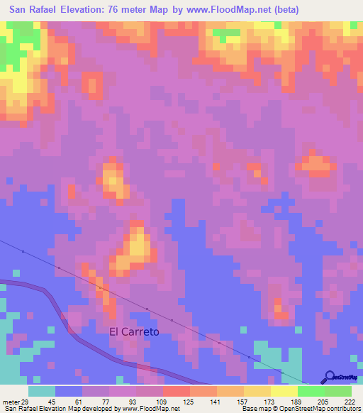 San Rafael,Honduras Elevation Map