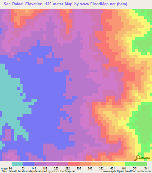 San Rafael,Honduras Elevation Map