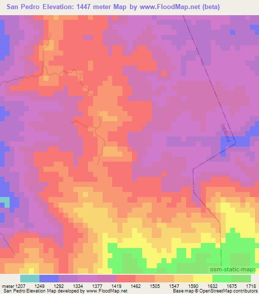 San Pedro,Honduras Elevation Map