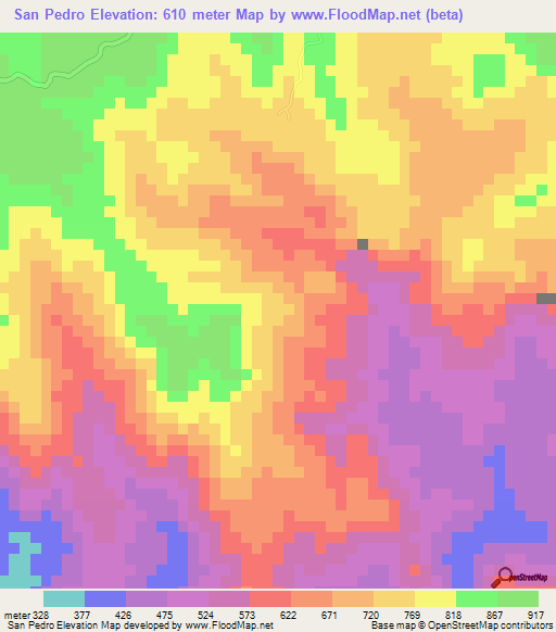 San Pedro,Honduras Elevation Map