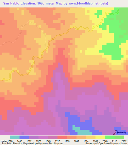 San Pablo,Honduras Elevation Map