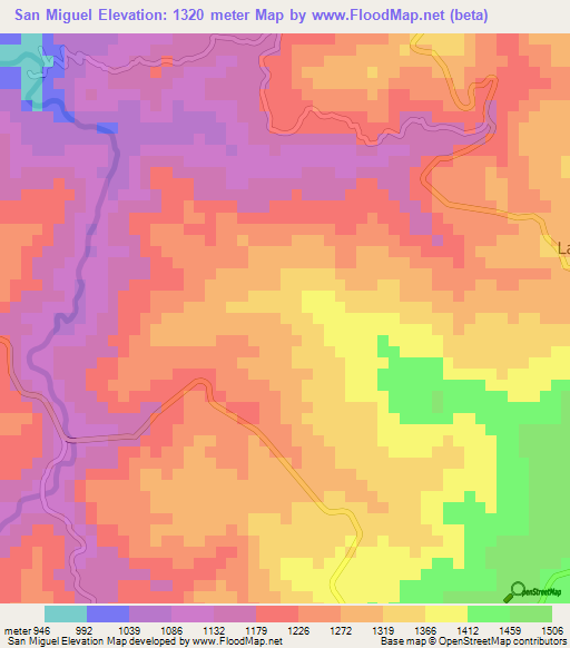 San Miguel,Honduras Elevation Map