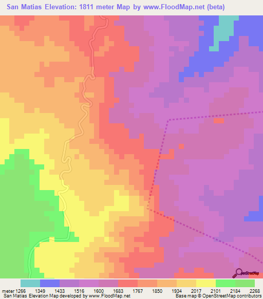 San Matias,Honduras Elevation Map