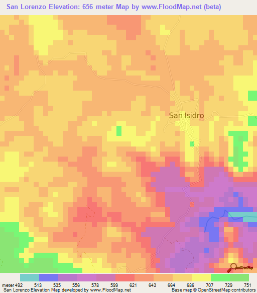 San Lorenzo,Honduras Elevation Map