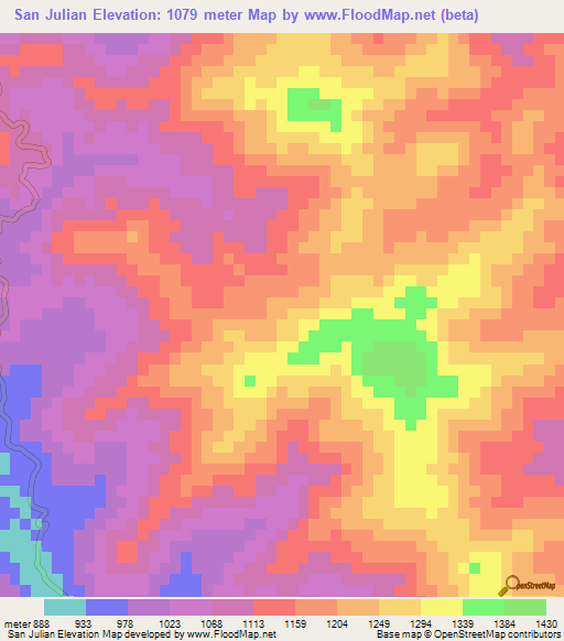 San Julian,Honduras Elevation Map