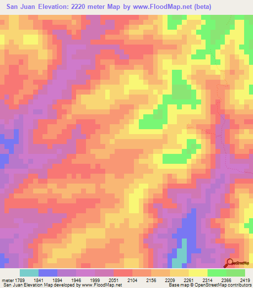 San Juan,Honduras Elevation Map