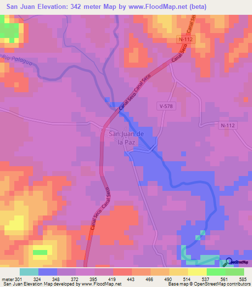 San Juan,Honduras Elevation Map