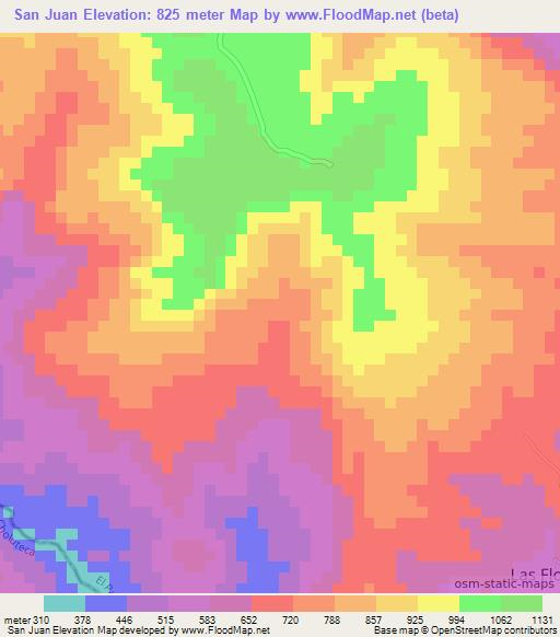 San Juan,Honduras Elevation Map