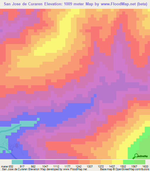 San Jose de Curaren,Honduras Elevation Map