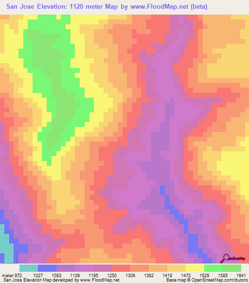 San Jose,Honduras Elevation Map