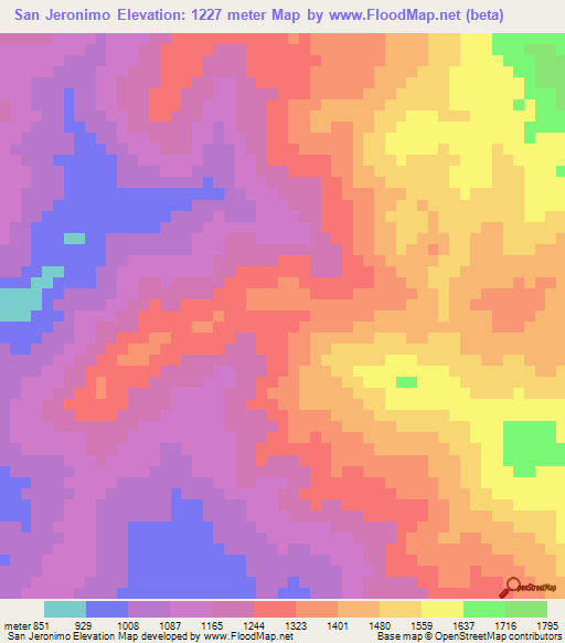 San Jeronimo,Honduras Elevation Map