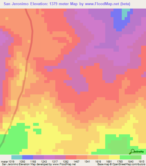 San Jeronimo,Honduras Elevation Map