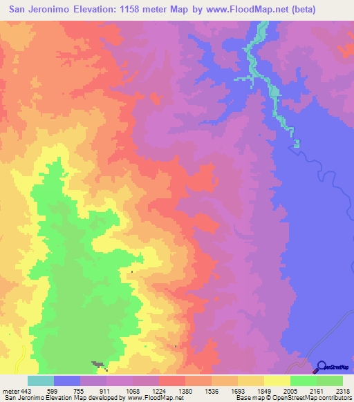 San Jeronimo,Honduras Elevation Map