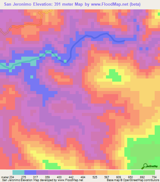 San Jeronimo,Honduras Elevation Map