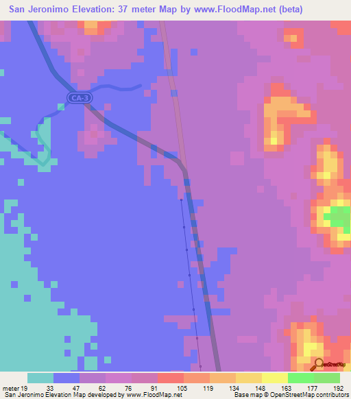 San Jeronimo,Honduras Elevation Map