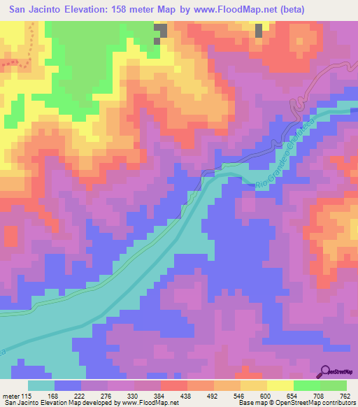 San Jacinto,Honduras Elevation Map