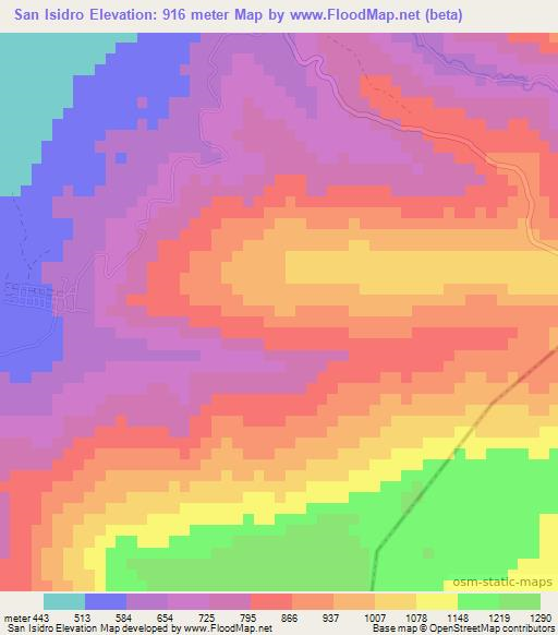 San Isidro,Honduras Elevation Map