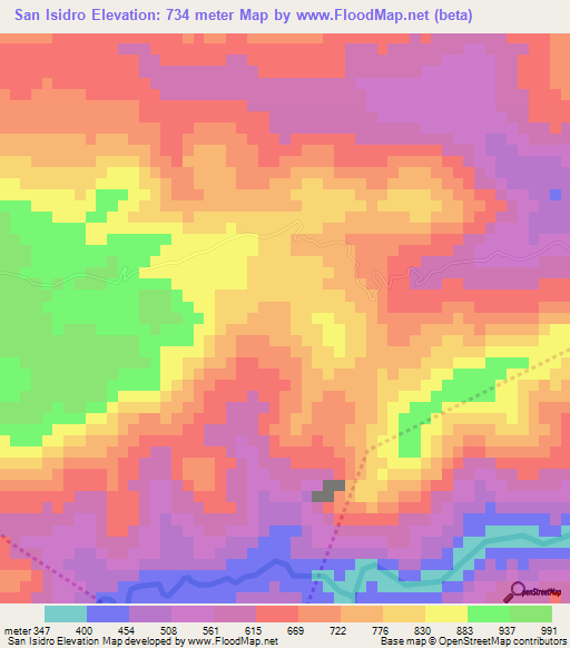 San Isidro,Honduras Elevation Map