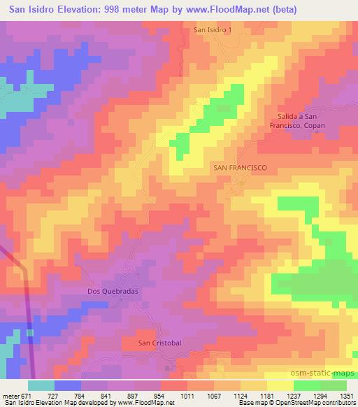 San Isidro,Honduras Elevation Map