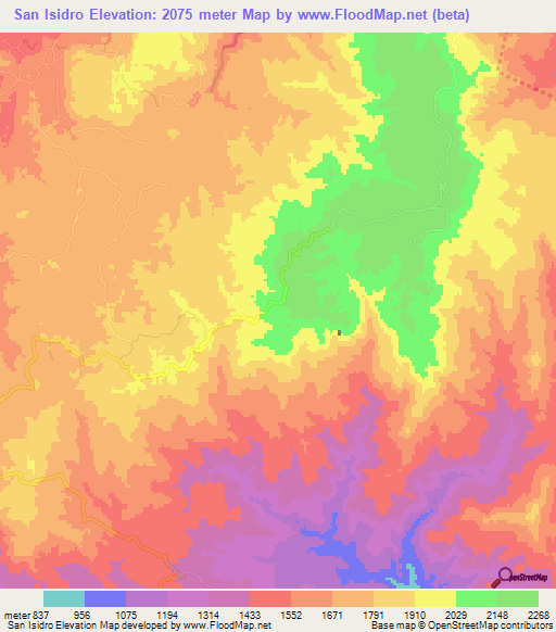 San Isidro,Honduras Elevation Map