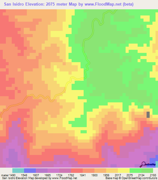 San Isidro,Honduras Elevation Map