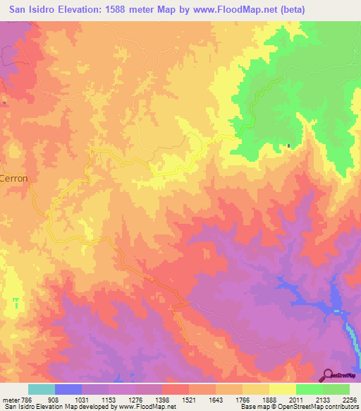 San Isidro,Honduras Elevation Map
