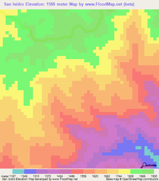 San Isidro,Honduras Elevation Map