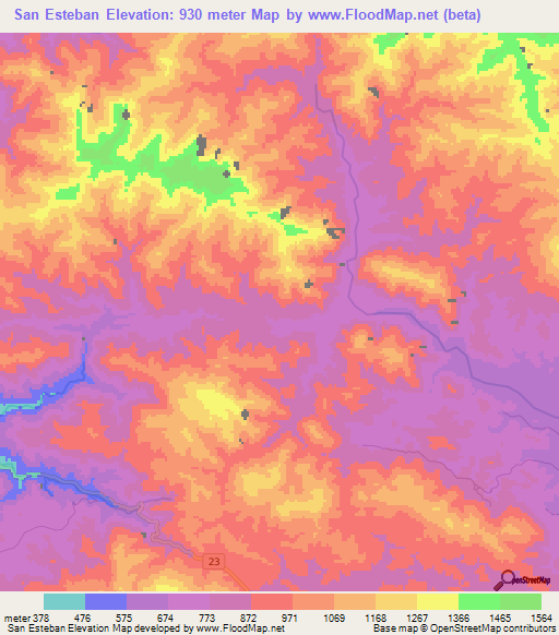 San Esteban,Honduras Elevation Map