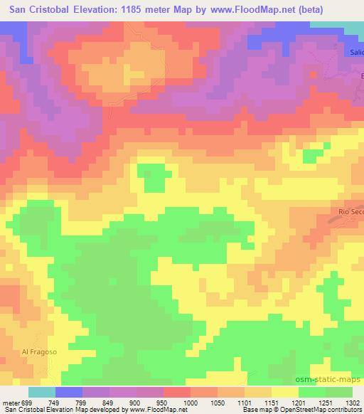 San Cristobal,Honduras Elevation Map
