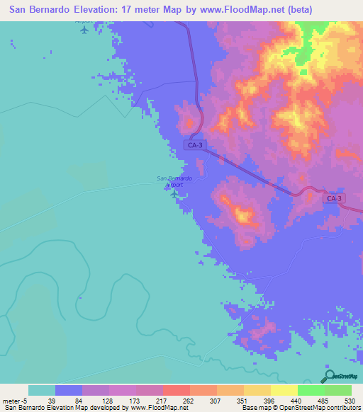 San Bernardo,Honduras Elevation Map