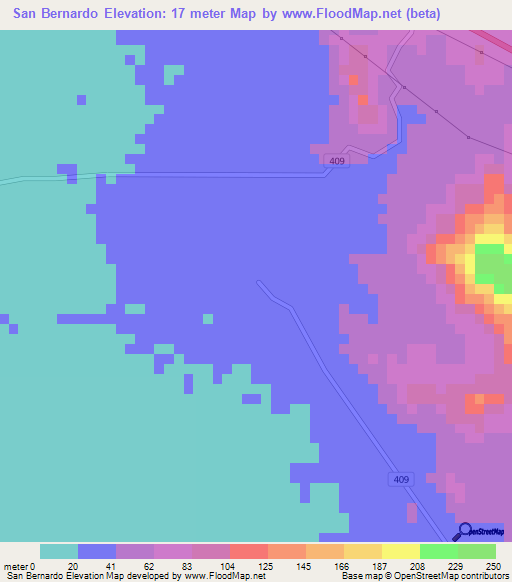 San Bernardo,Honduras Elevation Map