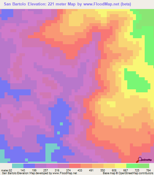 San Bartolo,Honduras Elevation Map