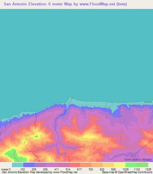 San Antonio,Honduras Elevation Map
