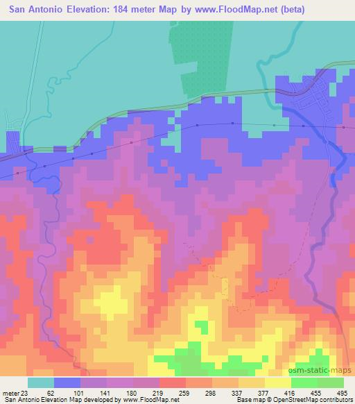 San Antonio,Honduras Elevation Map